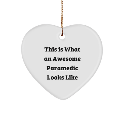 Funny Rescue Worker Gifts for Christmas | This Is What An Awesome Rescue Worker Looks Like Heart Ornament from Friends, Gifts for Rescue Workers, Men, and Women - Victory Thru Vision