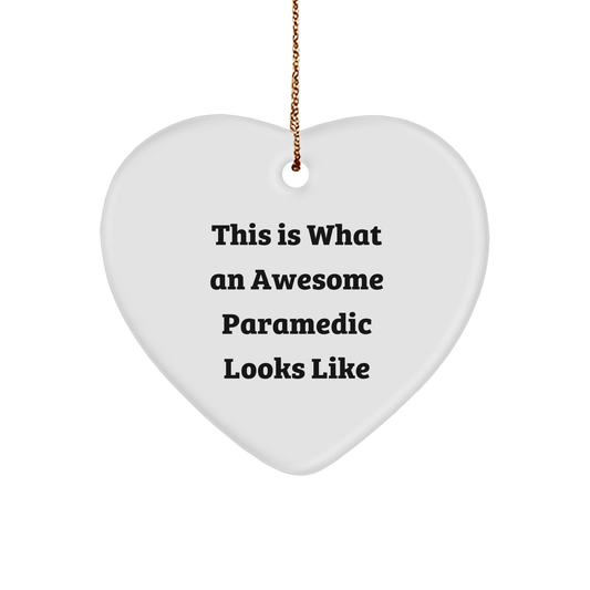 Funny Rescue Worker Gifts for Christmas | This Is What An Awesome Rescue Worker Looks Like Heart Ornament from Friends, Gifts for Rescue Workers, Men, and Women - Victory Thru Vision