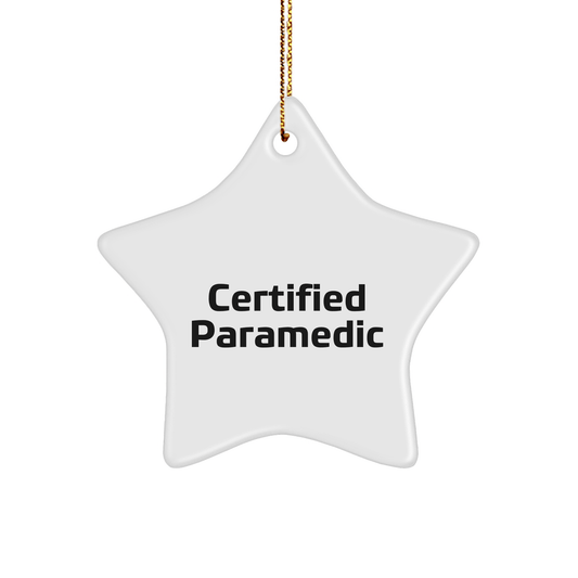 Funny Rescue Worker Gifts for Him from Friends, 'Certified Rescue Worker' Star Ornament, Unique Christmas Ornament - Victory Thru Vision 