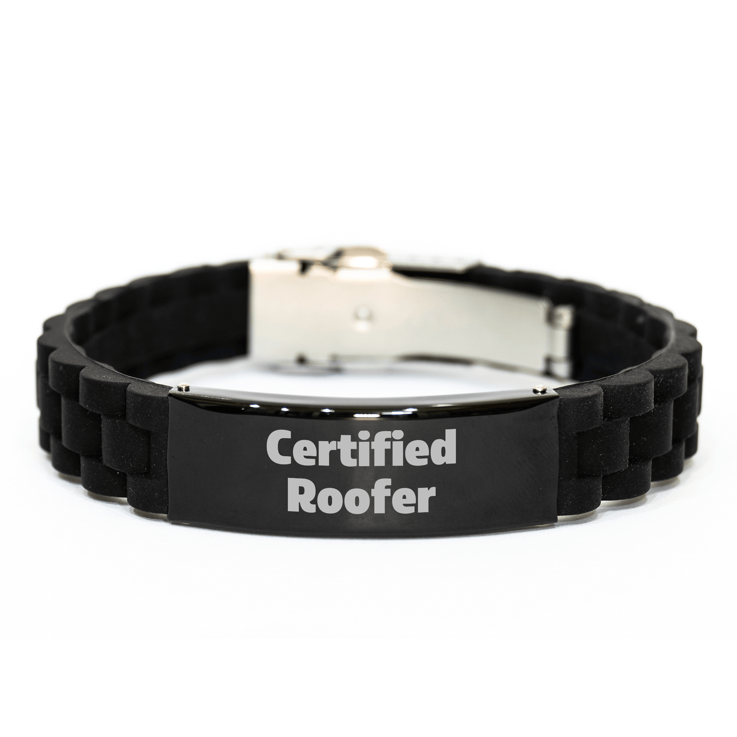 Funny Roofer Gifts Certified Roofer Glide lock Clasp Bracelet for Men from Family - Unique Father's Day Unique Gifts for Roofer - Victory Thru Vision