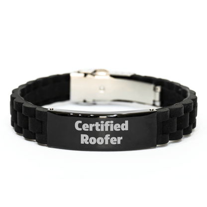 Funny Roofer Gifts Certified Roofer Glide lock Clasp Bracelet for Men from Family - Unique Father's Day Unique Gifts for Roofer - Victory Thru Vision