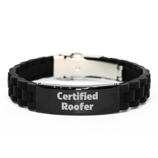 Funny Roofer Gifts Certified Roofer Glide lock Clasp Bracelet for Men from Family - Unique Father's Day Unique Gifts for Roofer - Victory Thru Vision