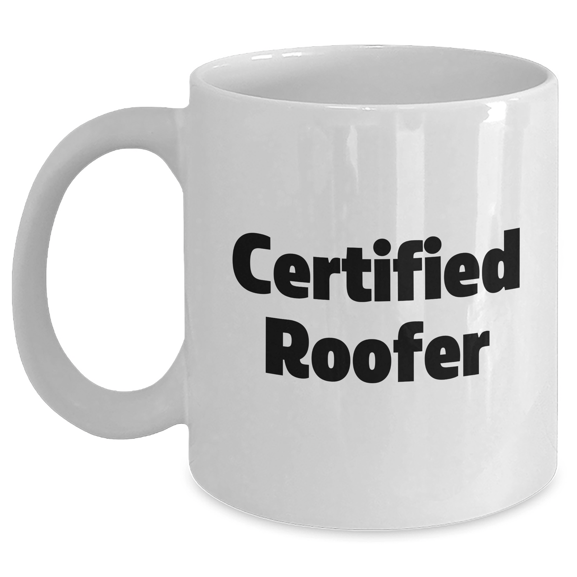 Funny Roofer Gifts from Friends - White Coffee Mug, 11oz or 15oz Capacity, Microwave and Dishwasher Safe, Perfect for Father's Day - Victory Thru Vision 