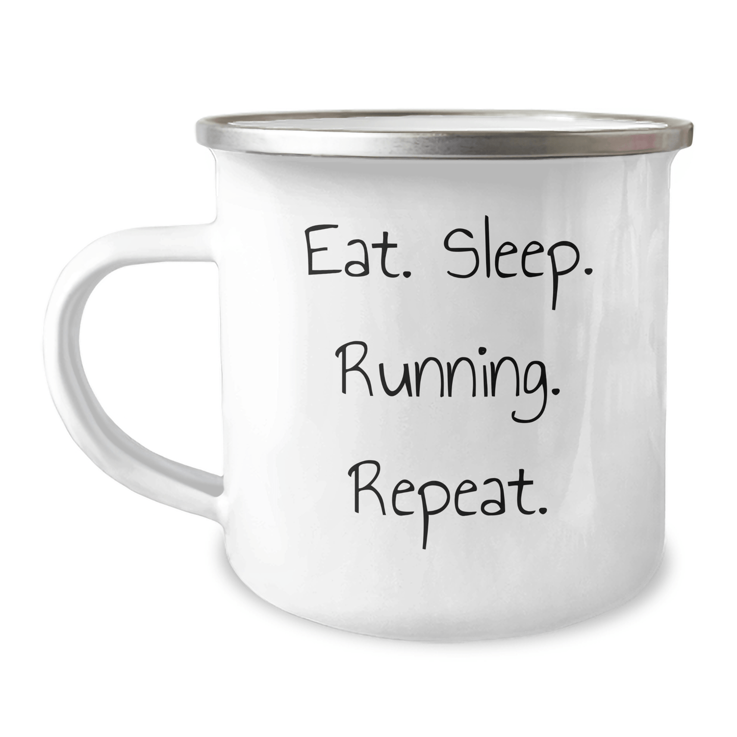 Funny Running Gifts for Graduation - Camping Mug for Running Enthusiasts - Gifts from Family, Friends, Coworkers, or Men - Eat. Sleep. Running. Repeat. - Victory Thru Vision 