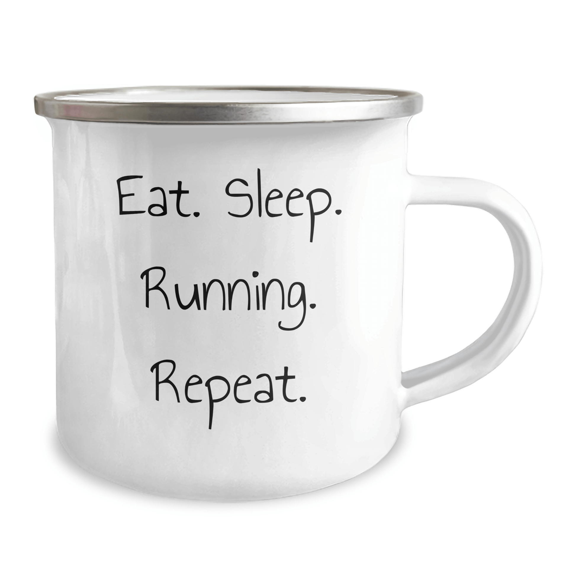 Funny Running Gifts for Graduation - Camping Mug for Running Enthusiasts - Gifts from Family, Friends, Coworkers, or Men - Eat. Sleep. Running. Repeat. - Victory Thru Vision 