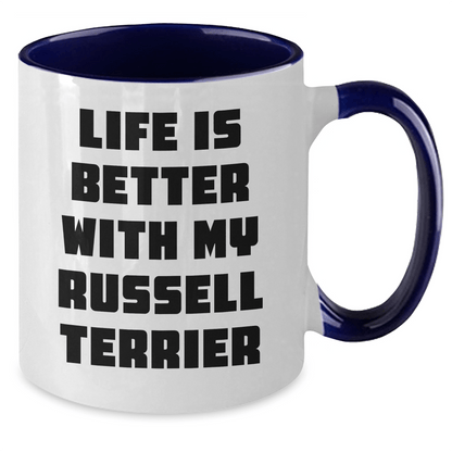 Funny Russell Terrier Dog Gifts for Men from Dad, Life Is Better With My Russell Terrier - Victory Thru Vision