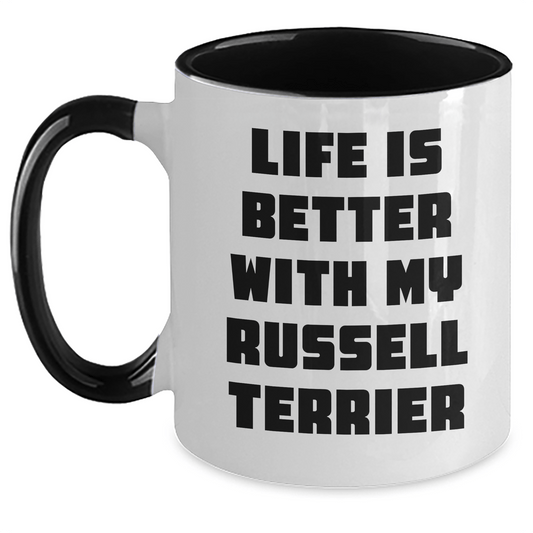 Funny Russell Terrier Dog Gifts for Men from Dad, Life Is Better With My Russell Terrier - Victory Thru Vision