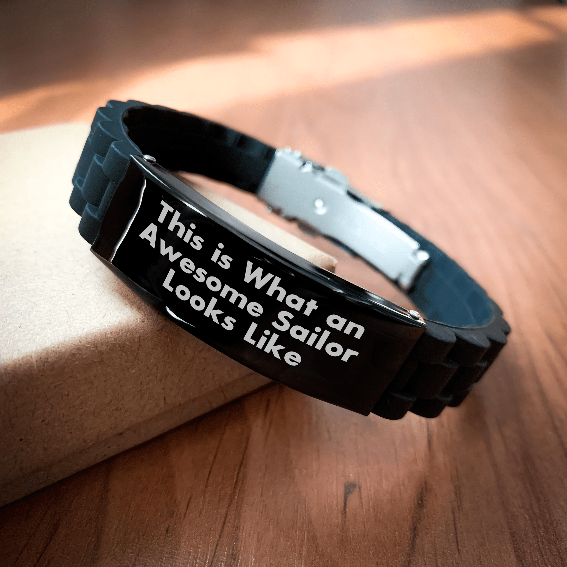 Funny Sailor Gifts from Men - This Is What An Awesome Sailor Looks Like Glide lock Clasp Bracelet for Sailor on Mother's Day, Gifts for Men, Women, Friends, Coworkers, or Family - Victory Thru Vision