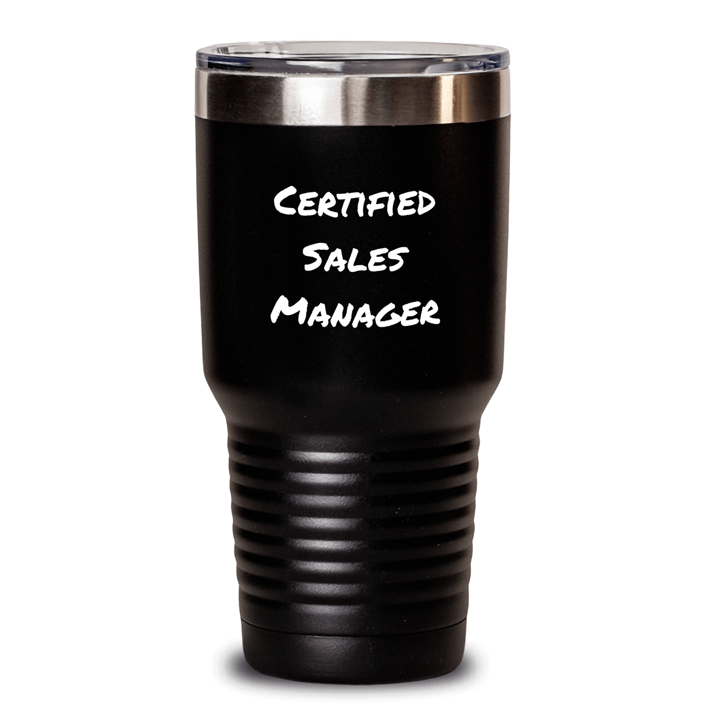 Funny Sales Manager Gifts from Friends - 'Certified Sales Manager' Quote Tumbler for Men 20oz or 30oz, Father's Day Unique Gifts - Victory Thru Vision