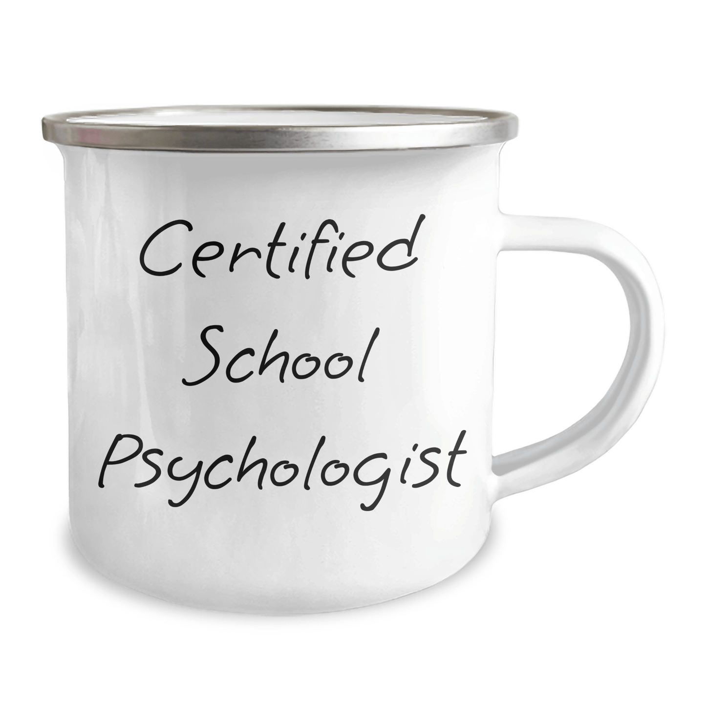 Funny School Psychologist Gifts from Friends - 'Certified School Psychologist' Camping Mug for Men, Unique Father's Day Unique Gifts for School Psychologists - Victory Thru Vision 