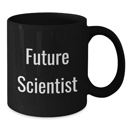 Funny Scientist Gifts for Him and Her from Coworkers - Future Scientist Quote on Black 11oz or 15oz Ceramic Coffee Mugs for Graduation - Victory Thru Vision