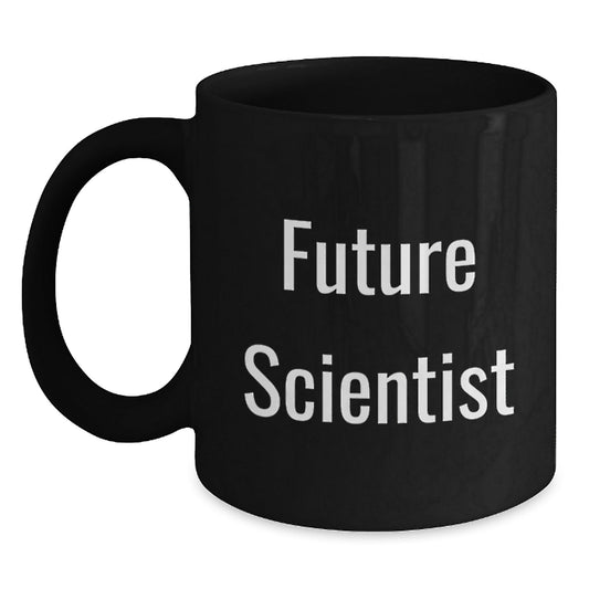 Funny Scientist Gifts for Him and Her from Coworkers - Future Scientist Quote on Black 11oz or 15oz Ceramic Coffee Mugs for Graduation - Victory Thru Vision
