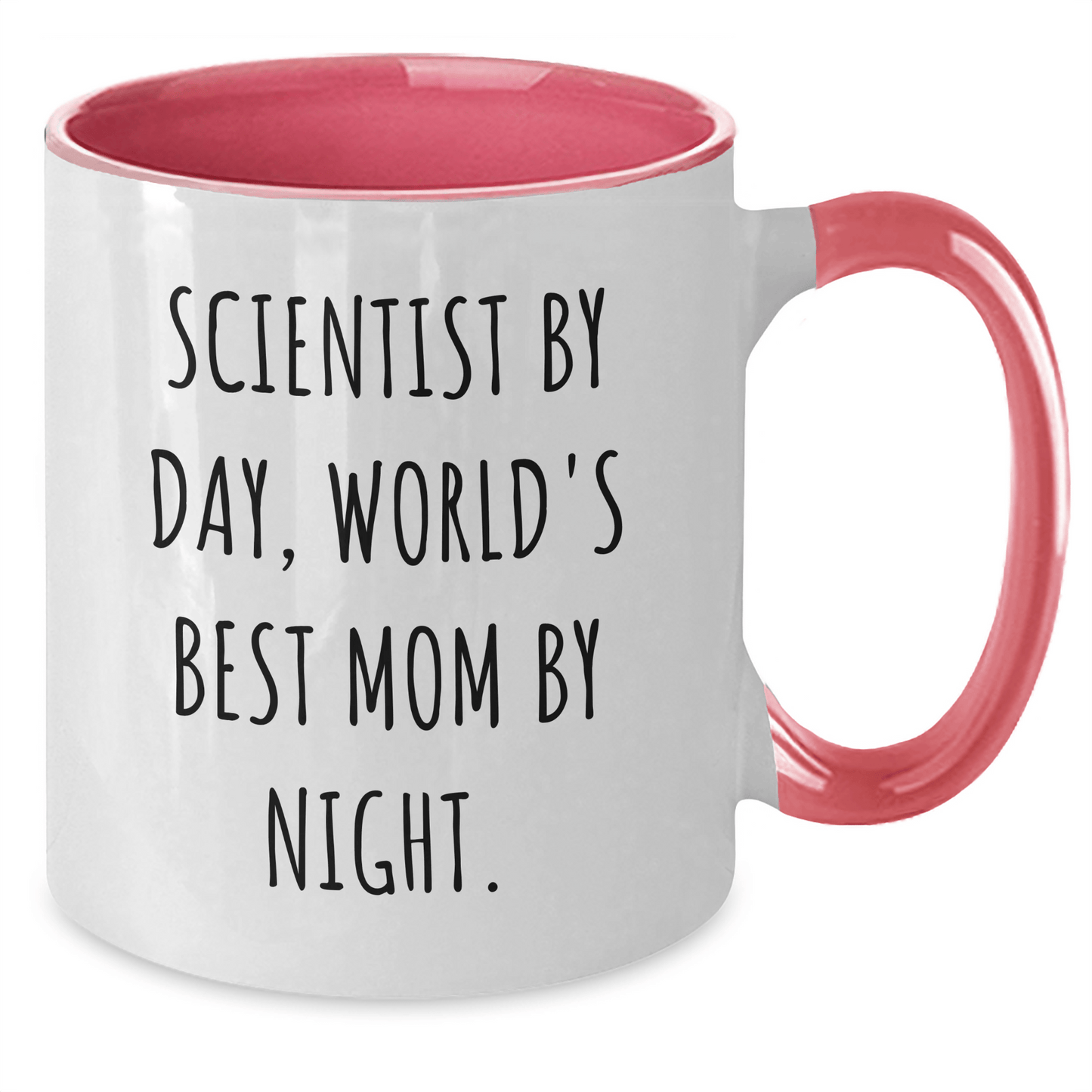 Funny Scientist Gifts from Dad to World's Best Mom By Night - Two Tone Coffee Mug, Perfect for Father's Day, Scientist By Day, World's Best Mom By Night. - Victory Thru Vision 