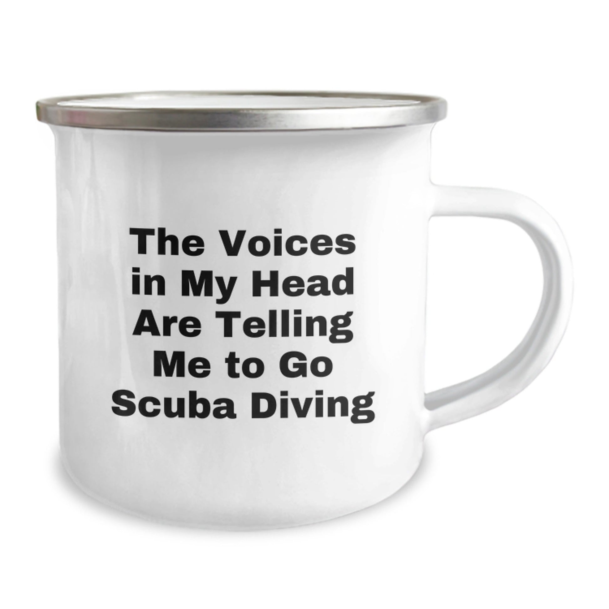 Funny Scuba Diving Gifts from Friends for Scuba Diving Enthusiasts - 'The Voices In My Head Are Telling Me To Go Scuba Diving' Camping Mug, Birthday Unique Gifts - Victory Thru Vision