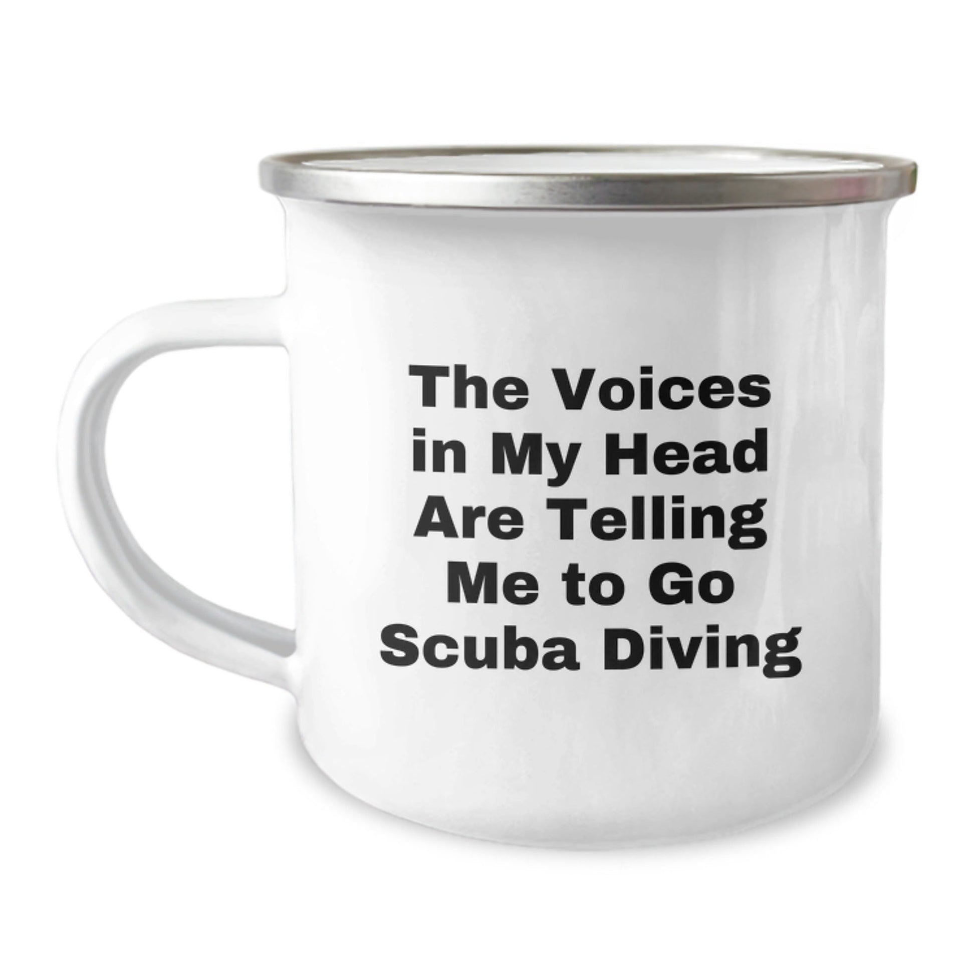 Funny Scuba Diving Gifts from Friends for Scuba Diving Enthusiasts - 'The Voices In My Head Are Telling Me To Go Scuba Diving' Camping Mug, Birthday Unique Gifts - Victory Thru Vision