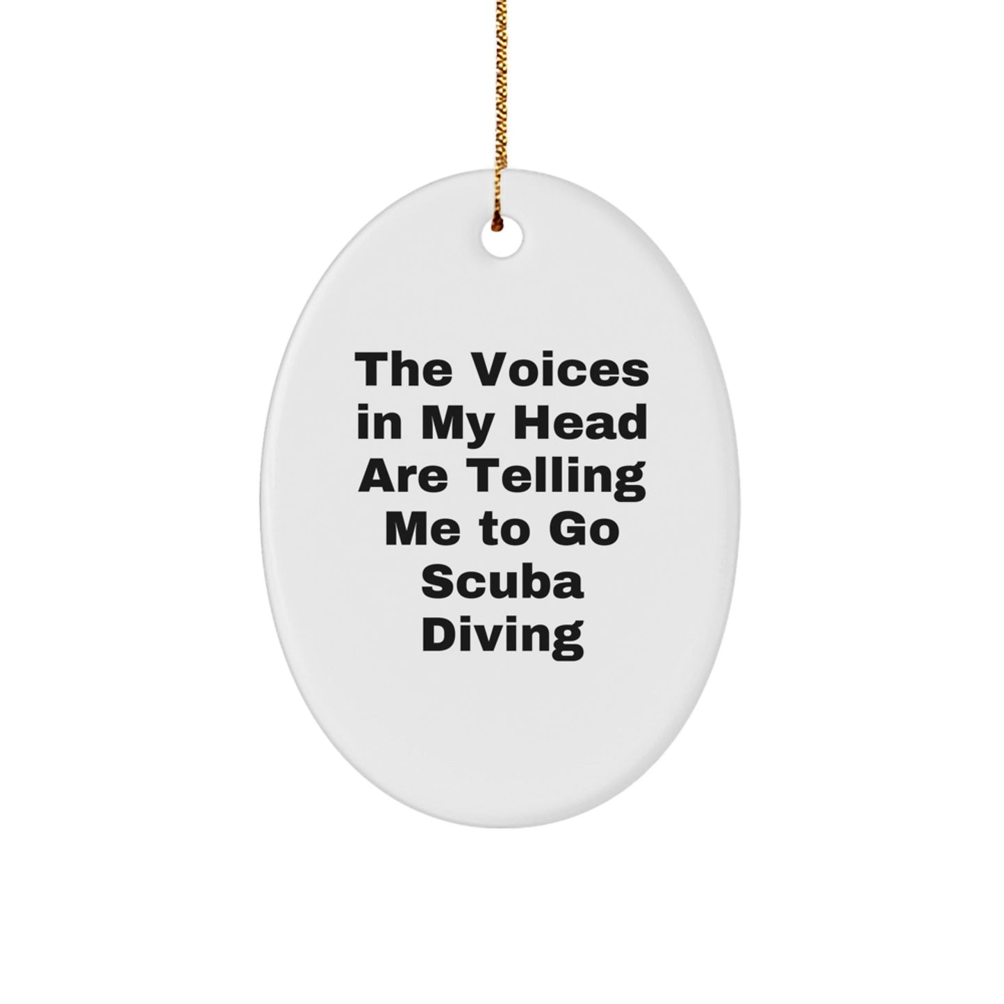 Funny Scuba Diving Gifts from Friends to Scuba Diving Enthusiasts, Oval Ornament with Inspirational Quote - Victory Thru Vision