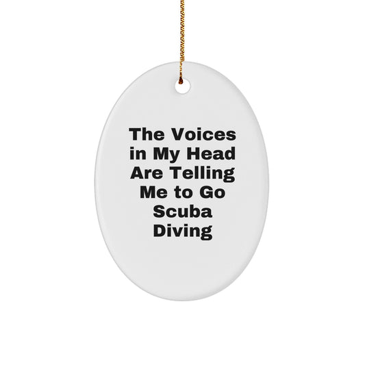 Funny Scuba Diving Gifts from Friends to Scuba Diving Enthusiasts, Oval Ornament with Inspirational Quote - Victory Thru Vision