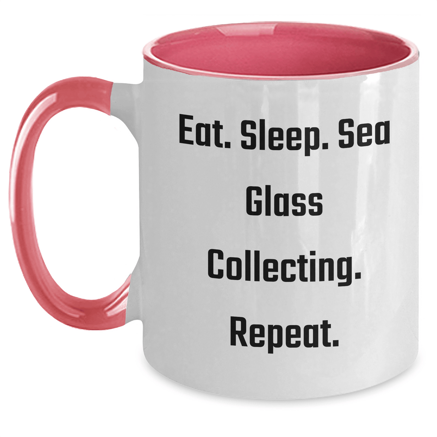 Funny Sea Glass Collecting Mugs Gifts for Men from Friends and Family on Father's Day - Eat. Sleep. Sea Glass Collecting. Repeat. - Victory Thru Vision 