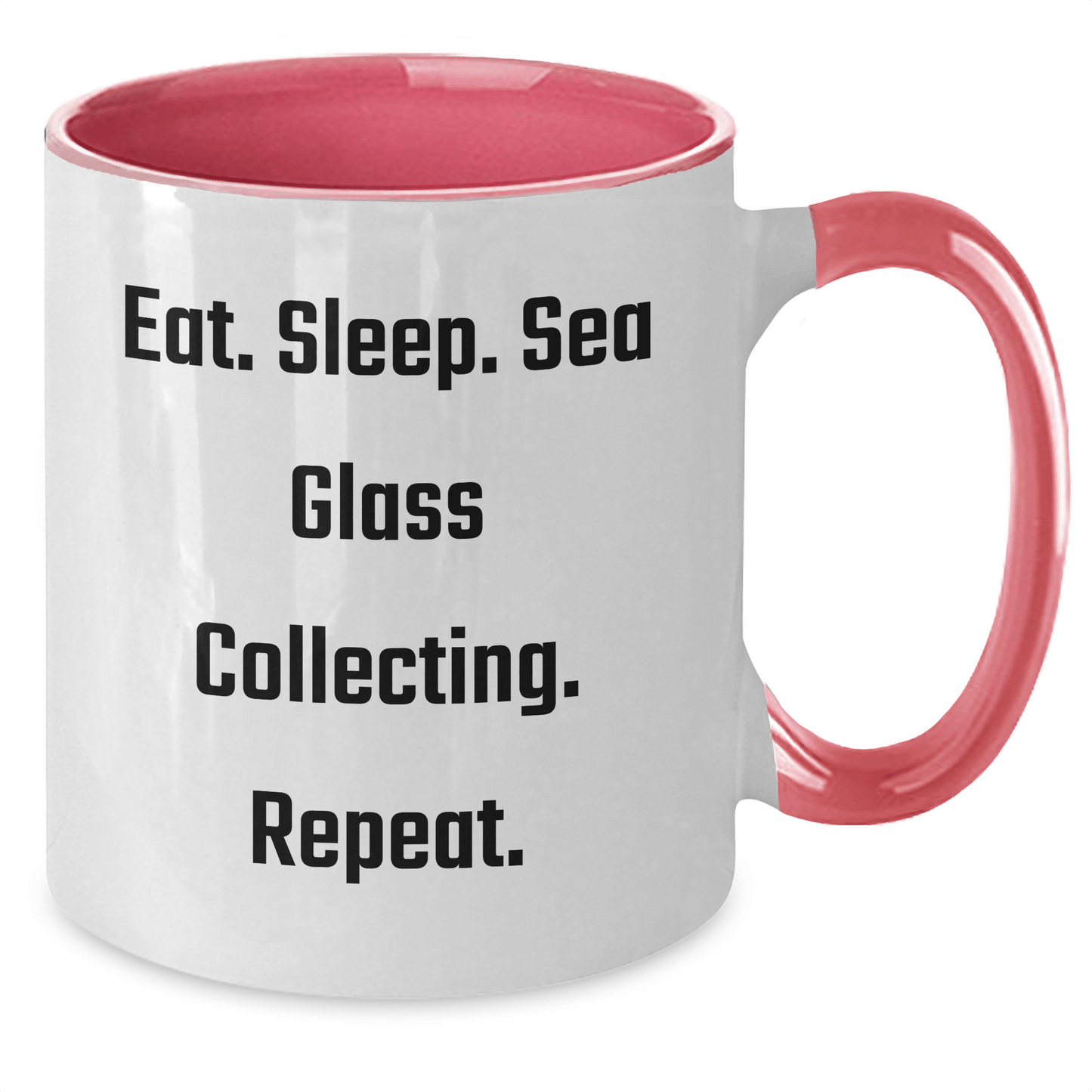 Funny Sea Glass Collecting Mugs Gifts for Men from Friends and Family on Father's Day - Eat. Sleep. Sea Glass Collecting. Repeat. - Victory Thru Vision 