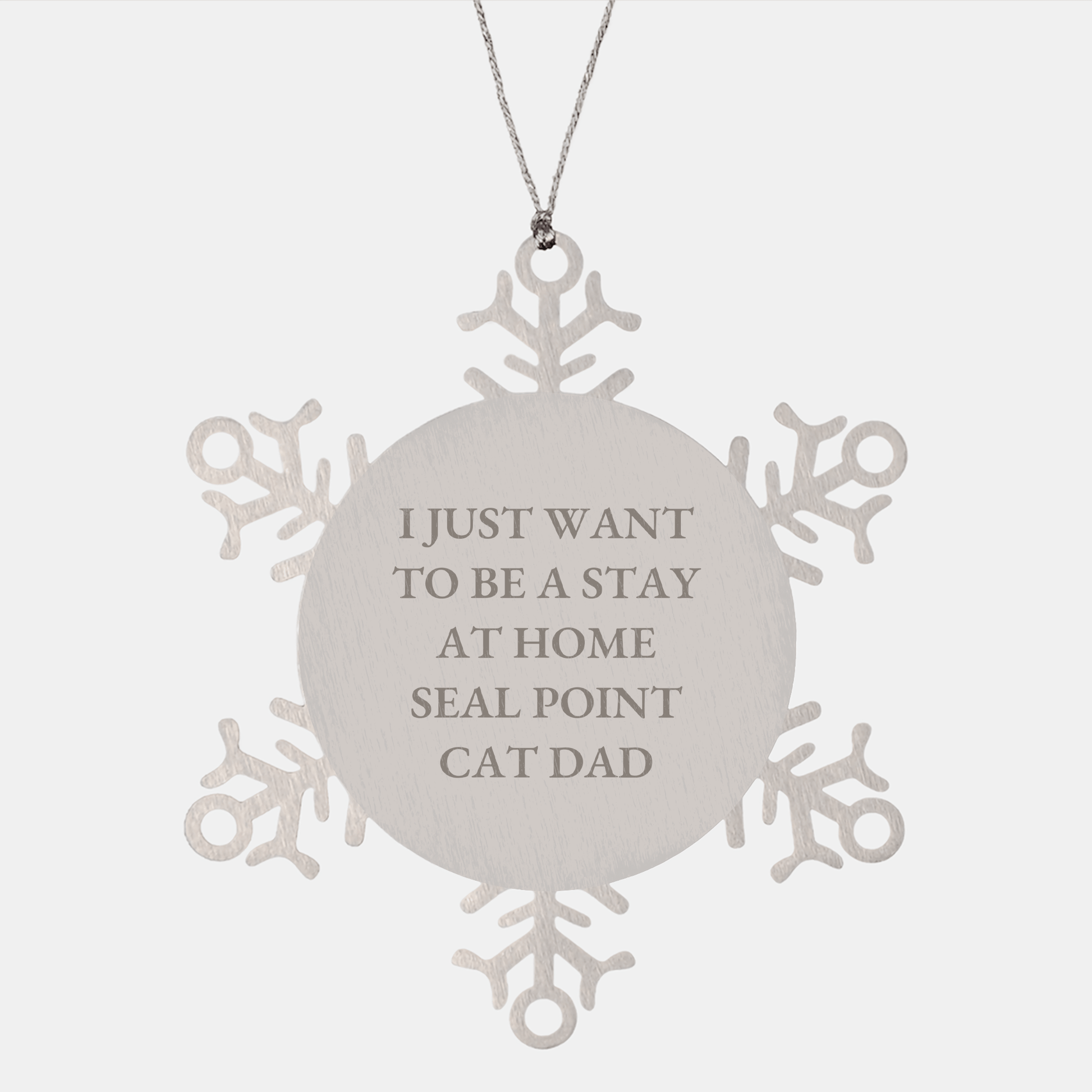 Funny Seal Point Cat Dad Gifts for Friends and Family - Snowflake Ornament for Christmas - Victory Thru Vision