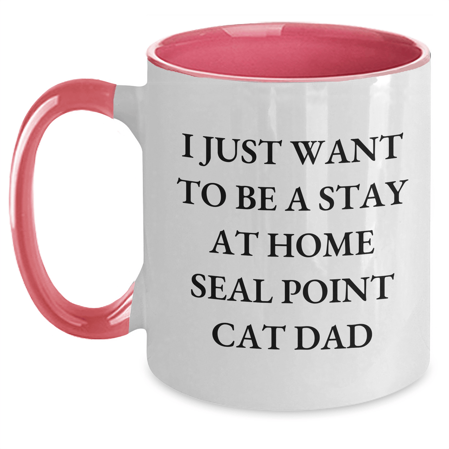 Funny Seal Point Cat Gifts, Two Tone Coffee Mug for Seal Point Cat Dads, Gifts from Men, Gifts for Seal Point Cat Fathers on Father's Day - Victory Thru Vision
