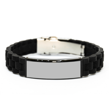 Funny Second Mom Gifts - Best Second Mom Ever, Glide lock Clasp Adjustable Black Stainless Steel Silicone Bracelet for Graduation, Gifts from Mom to Second Mom - Victory Thru Vision