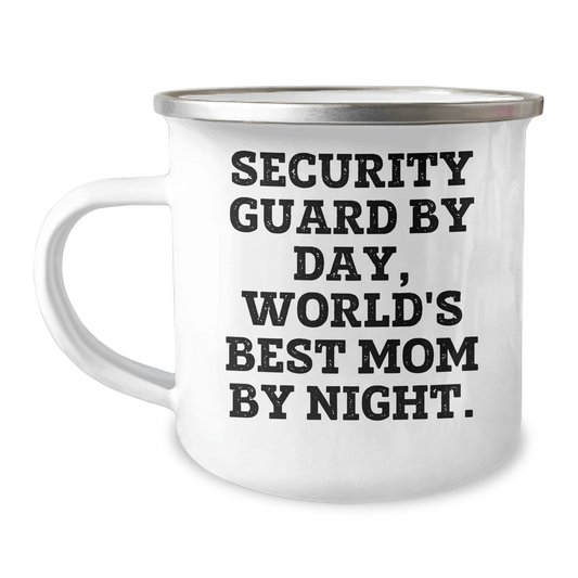 Funny Security Guard Gifts by Day, World's Best Mom by Night - Camping Mug for Security Guard Mom from Friends - Victory Thru Vision 