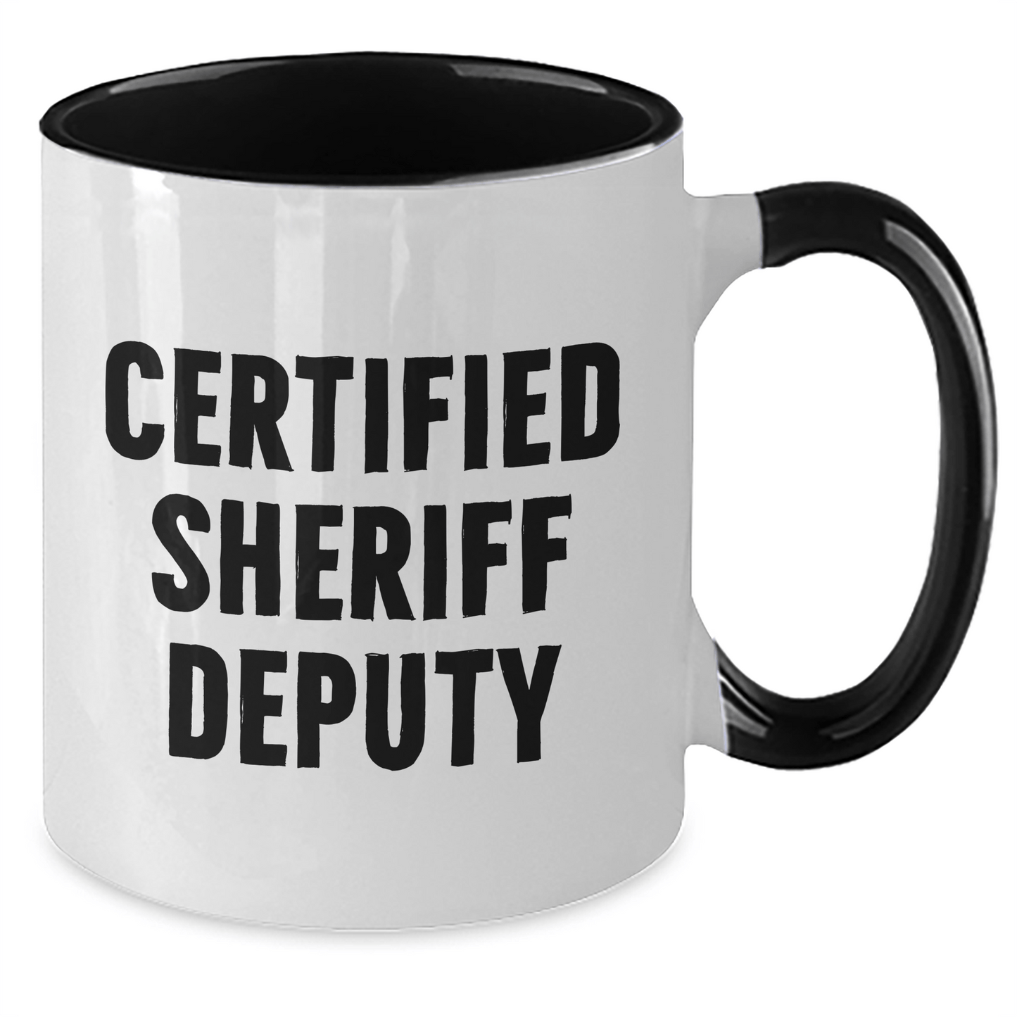 Funny Sheriff Deputy Gifts, Father's Day Unique Gifts from Men to Sheriff Deputy, Two Tone Coffee Mug - Victory Thru Vision 