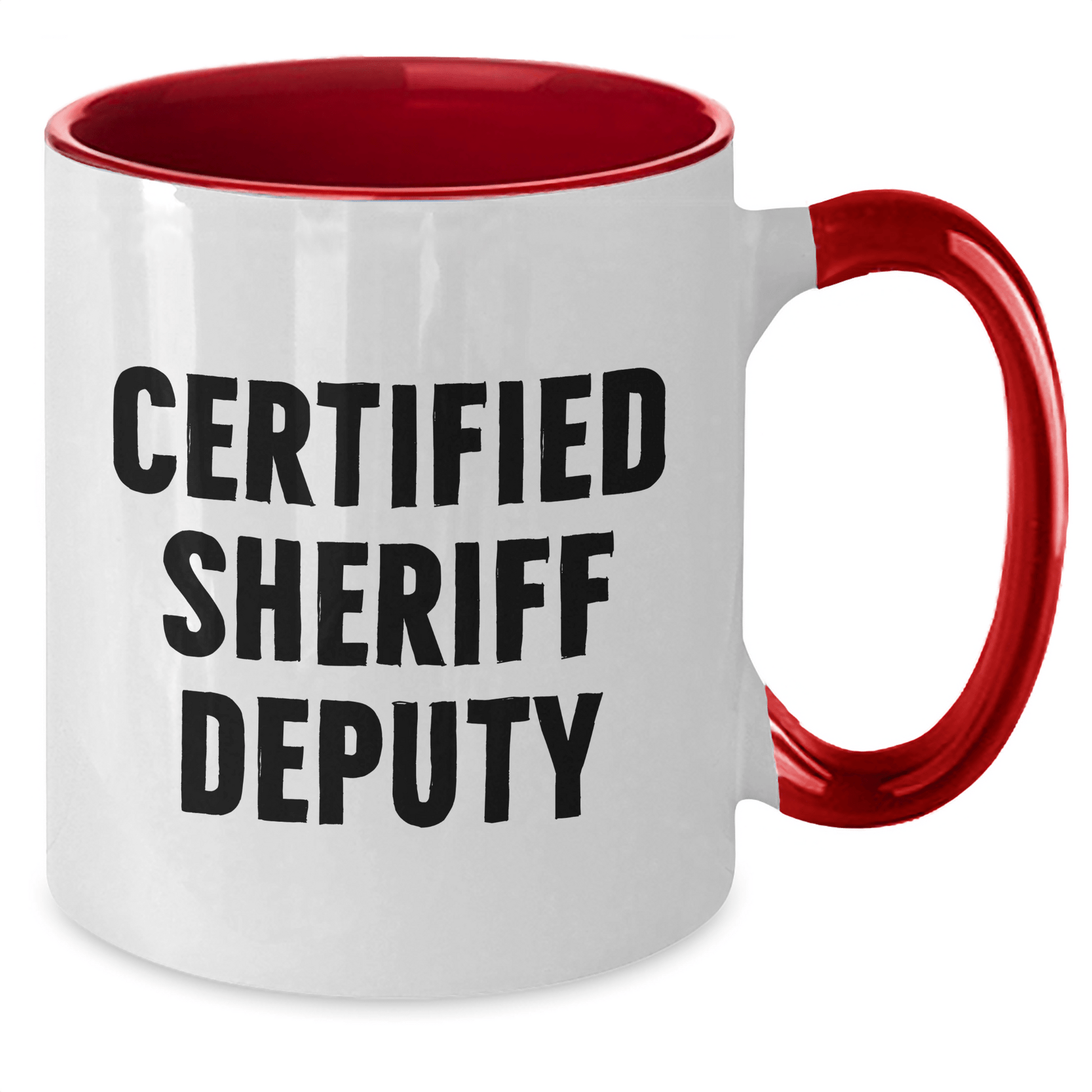 Funny Sheriff Deputy Gifts, Father's Day Unique Gifts from Men to Sheriff Deputy, Two Tone Coffee Mug - Victory Thru Vision 