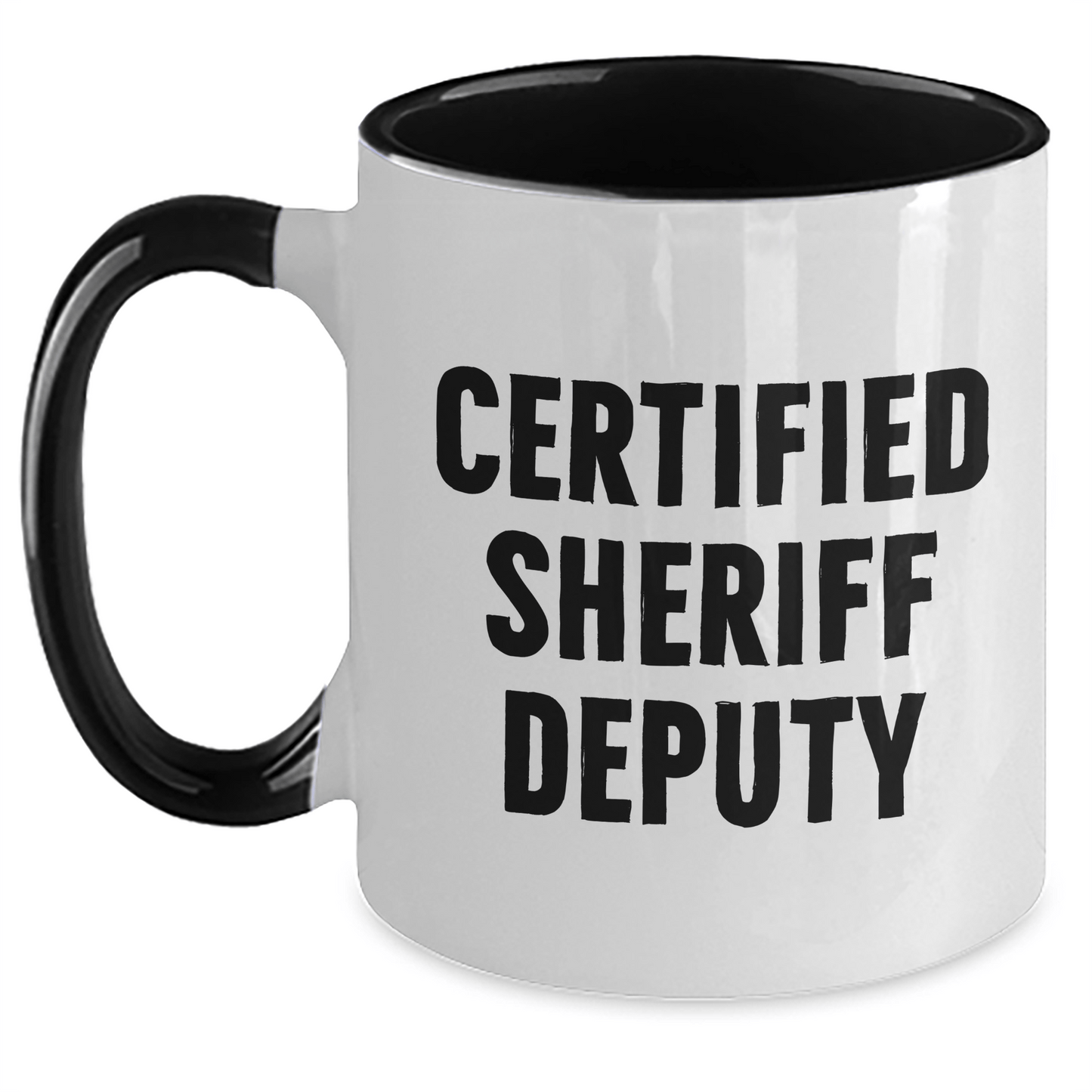 Funny Sheriff Deputy Gifts, Father's Day Unique Gifts from Men to Sheriff Deputy, Two Tone Coffee Mug - Victory Thru Vision 