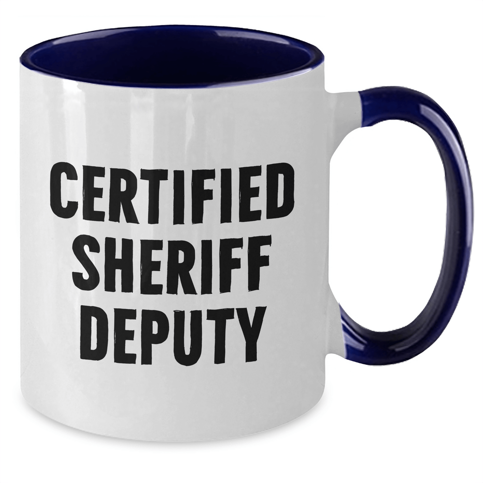 Funny Sheriff Deputy Gifts, Father's Day Unique Gifts from Men to Sheriff Deputy, Two Tone Coffee Mug - Victory Thru Vision 