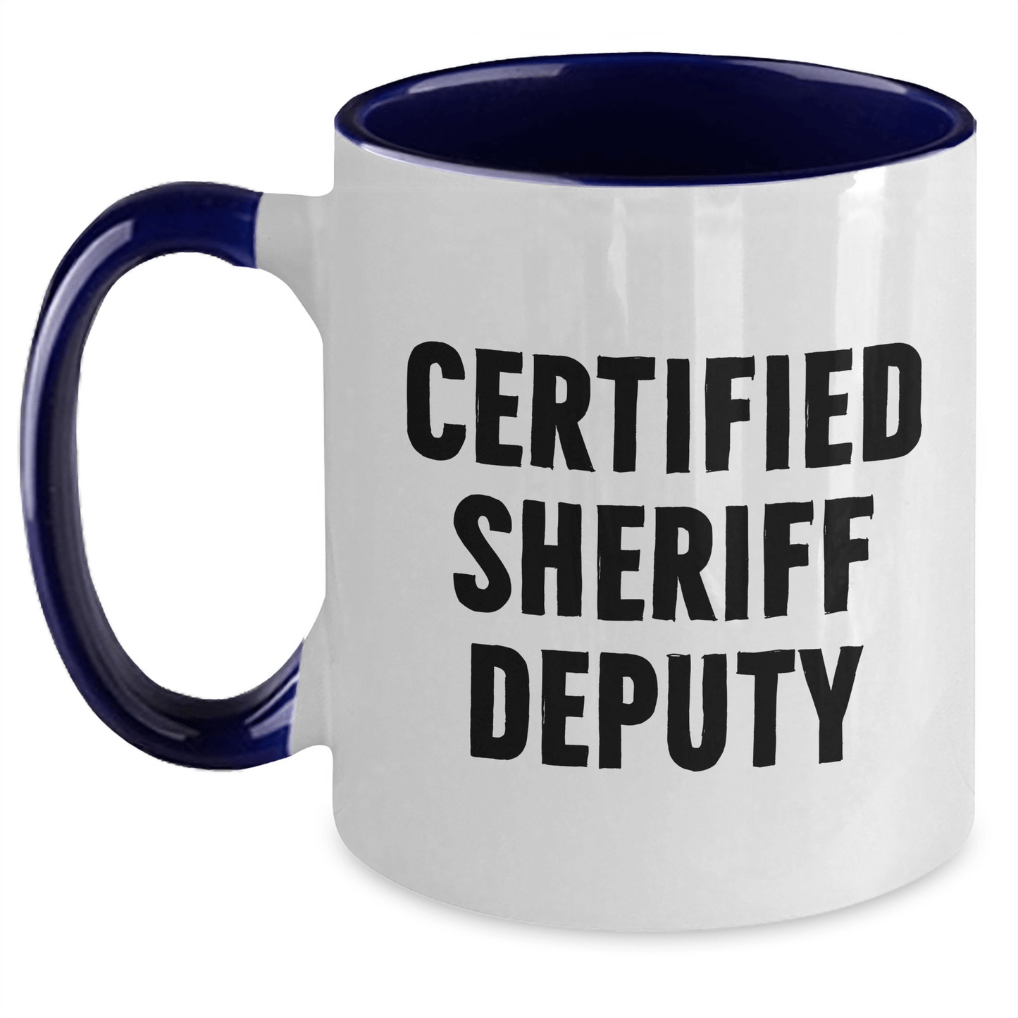 Funny Sheriff Deputy Gifts, Father's Day Unique Gifts from Men to Sheriff Deputy, Two Tone Coffee Mug - Victory Thru Vision 