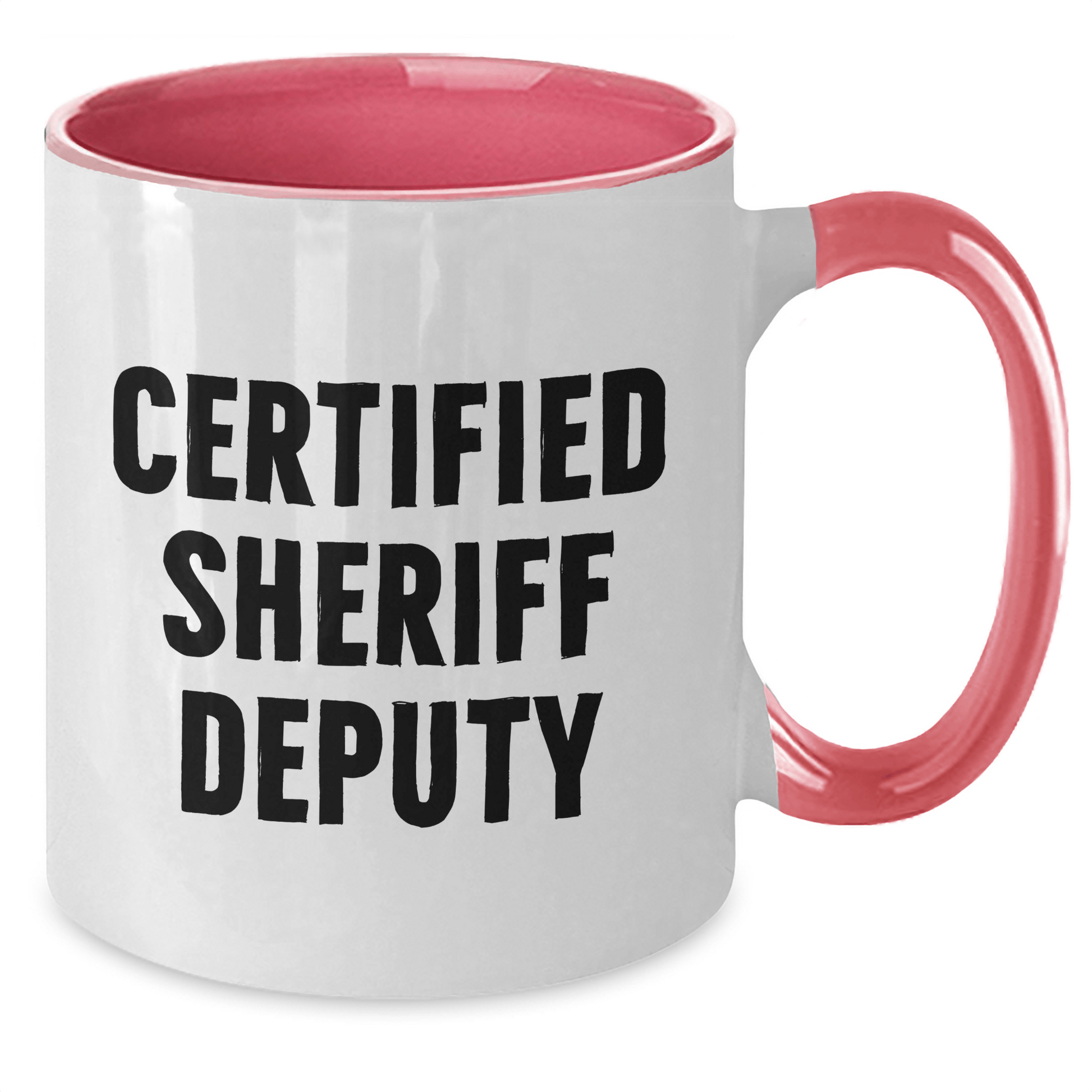 Funny Sheriff Deputy Gifts, Father's Day Unique Gifts from Men to Sheriff Deputy, Two Tone Coffee Mug - Victory Thru Vision 