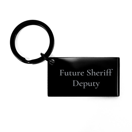 Funny Sheriff Deputy Gifts for Future Sheriff Deputy Keychain, Gifts from Friends to Future Sheriff Deputy, Graduation Unique Gifts, Sheriff Deputy Keychain, Funny Quote - Victory Thru Vision