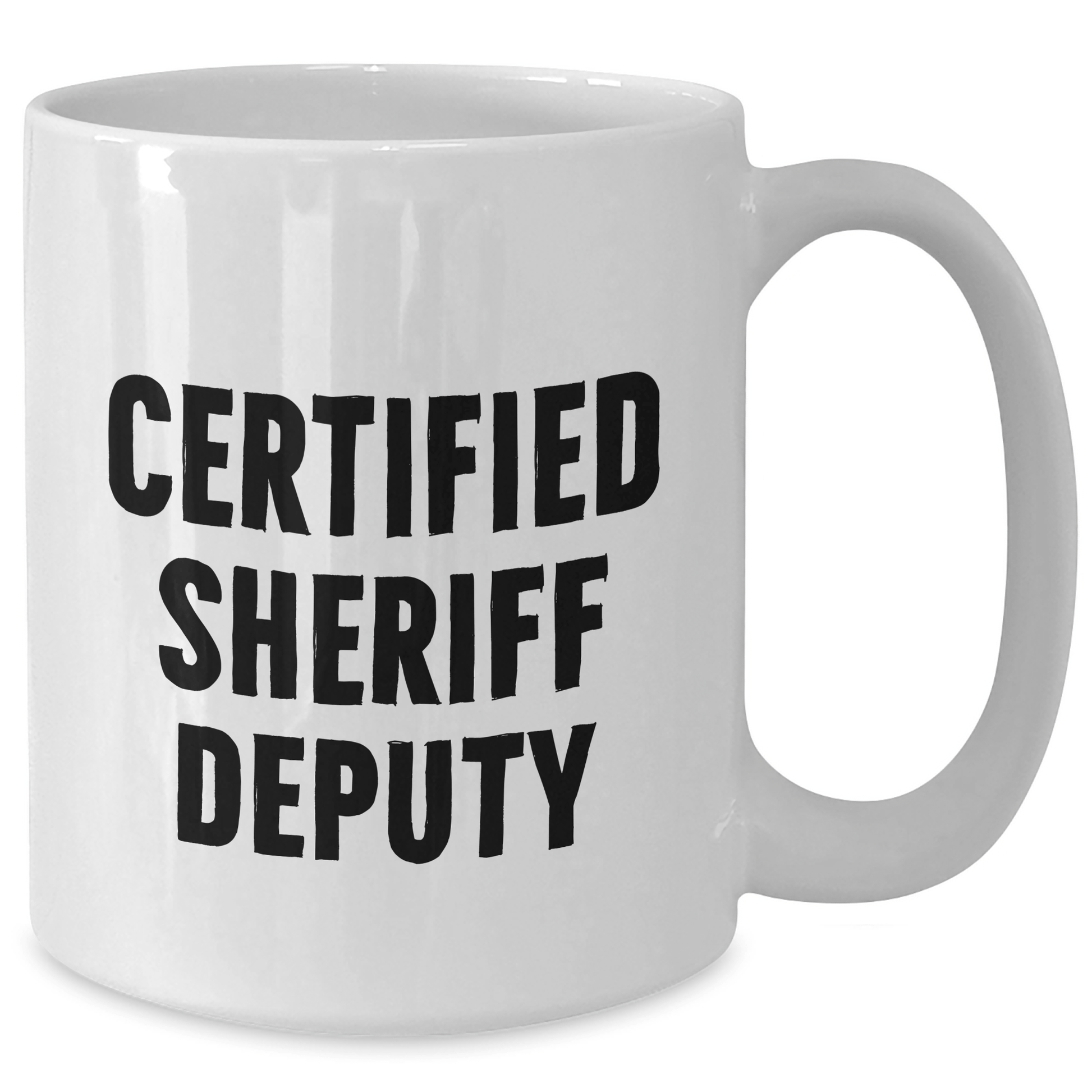 Funny Sheriff Deputy Gifts from Family - Certified Sheriff Deputy White Coffee Mug for Dad - Father's Day Unique Gifts - Victory Thru Vision 
