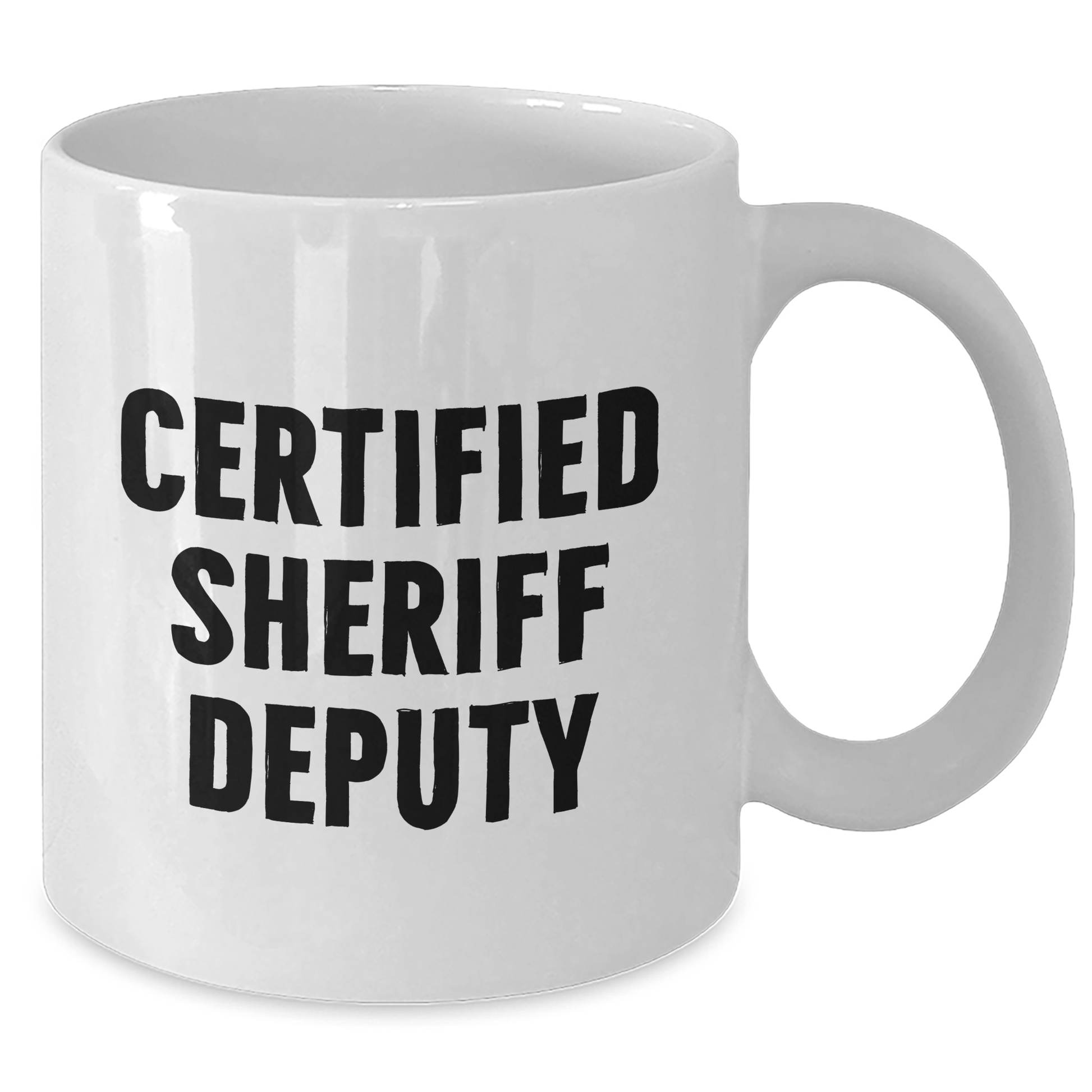 Funny Sheriff Deputy Gifts from Family - Certified Sheriff Deputy White Coffee Mug for Dad - Father's Day Unique Gifts - Victory Thru Vision 