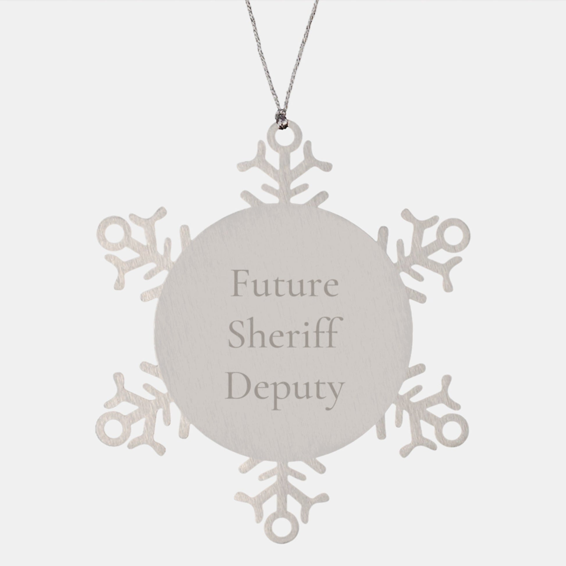 Funny Sheriff Deputy Snowflake Ornament Gifts from Men to Future Sheriff Deputy on Christmas - Victory Thru Vision