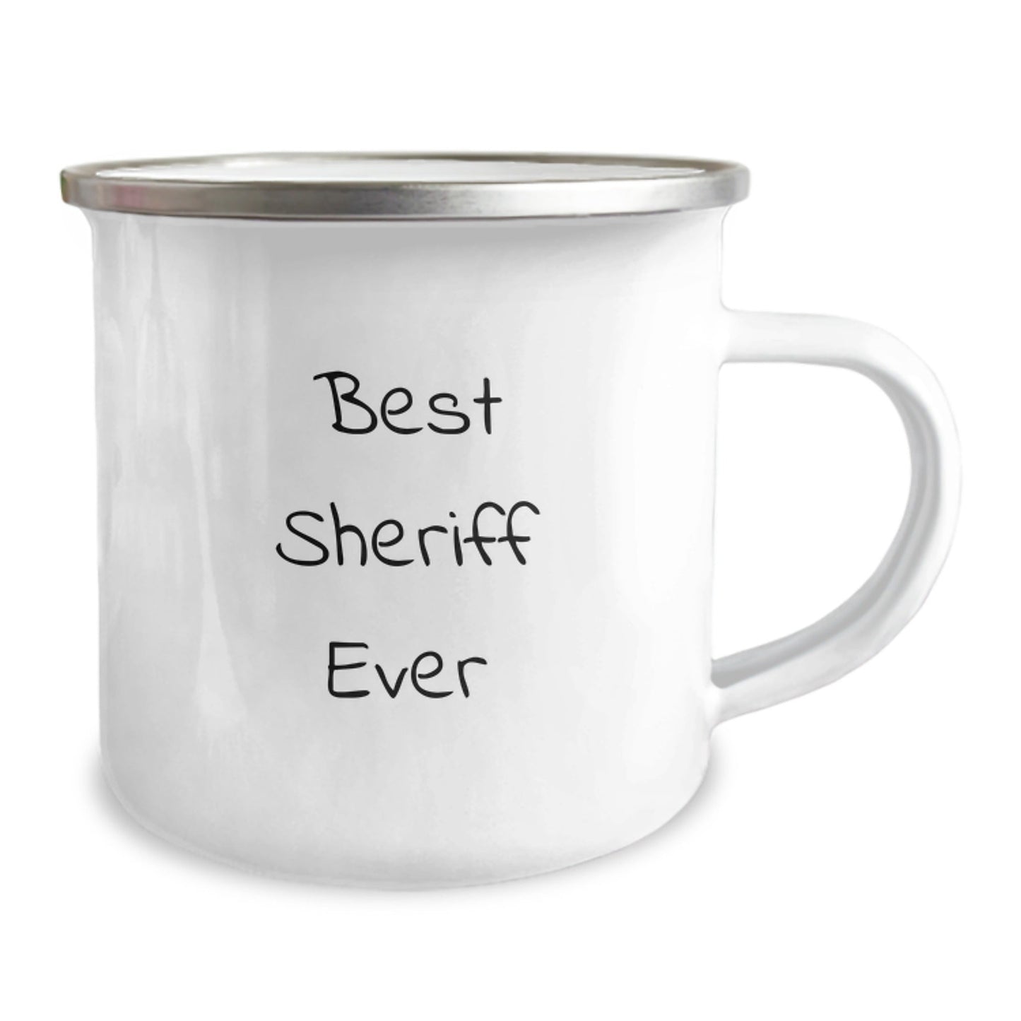 Funny Sheriff Gifts for Men - 'Best Sheriff Ever' Camping Mug, Sheriff Graduation Unique Gifts from Friends or Family - Victory Thru Vision