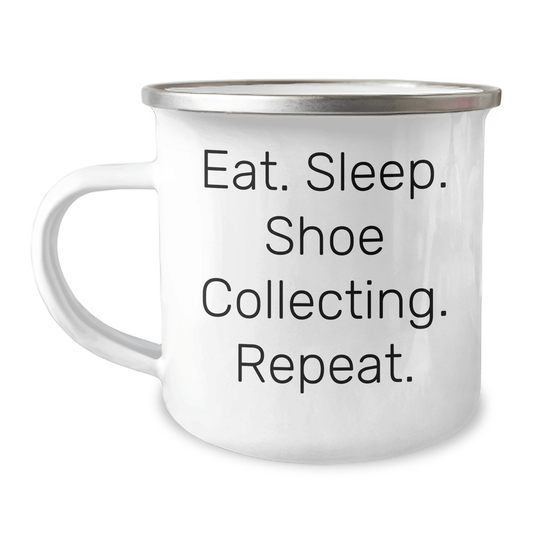 Funny Shoe Collecting Gifts for Men from Eat. Sleep. Shoe Collecting. Repeat. - Unique Camping Mug for Father's Day - Victory Thru Vision 