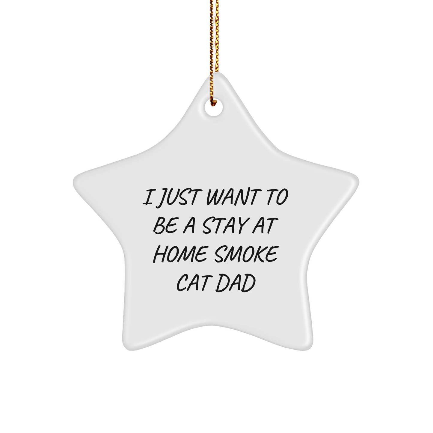 Funny Smoke Cat Gifts from Dad to Stay at Home Smoke Cat Dad, Star Ornament for Men, I Just Want To Be a Stay at Home Smoke Cat Dad, Christmas Unique Gifts - Victory Thru Vision