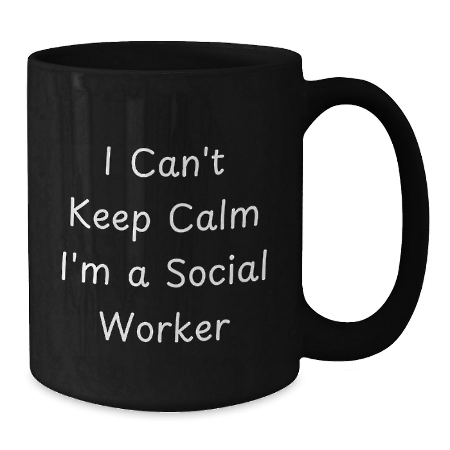 Funny Social Worker Gifts from Men to Graduation Mates - 'I Can't Keep Calm I'm A Social Worker' Black Coffee Mug - Victory Thru Vision