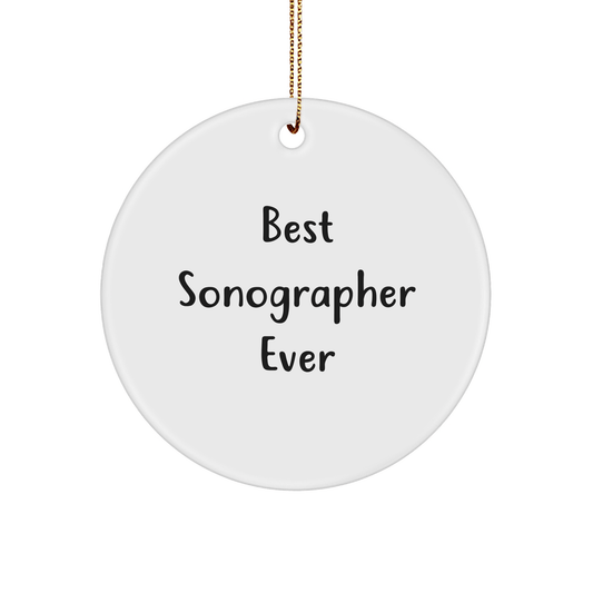 Funny Sonographer Gifts from Friends - Best Sonographer Ever Quote, Christmas Circle Ornament for Sonographer, Gifts for Sonographer - Victory Thru Vision
