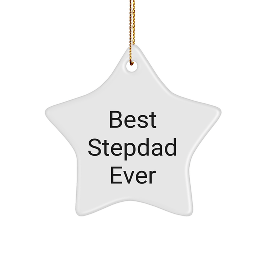 Funny Stepdad Gifts - Best Stepdad Ever Star Ornament, Gifts from Men to Stepdad, Stepdad Christmas Unique Gifts - Victory Thru Vision