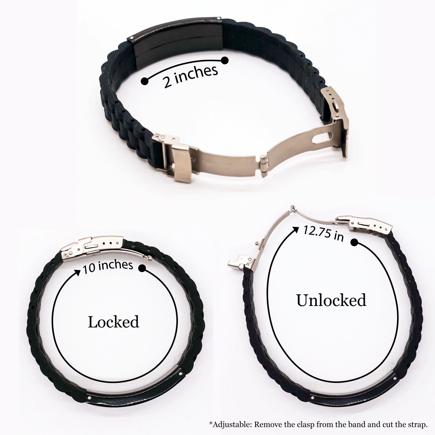 Funny Stepdad Gifts from Men - Best Stepdad Ever Glide lock Clasp Black Stainless Steel Silicone Adjustable Mother's Day Unique Gifts for Stepdad - Victory Thru Vision