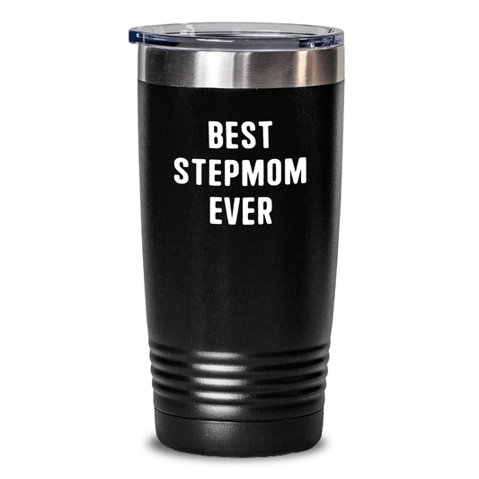 Funny Stepmom Gifts Best Stepmom Ever Tumbler 20oz 30oz Black Stainless Steel - Victory Thru Vision