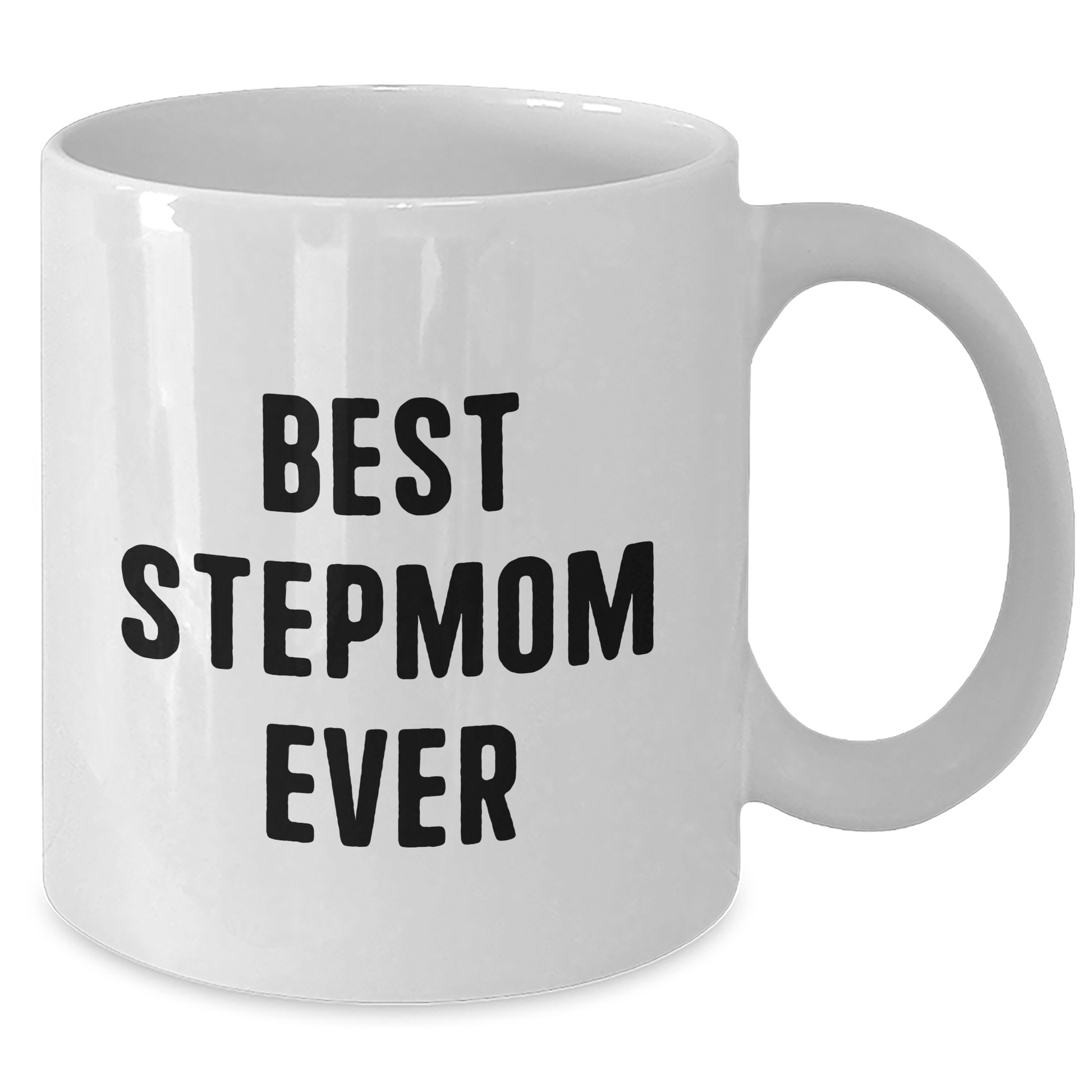 Funny Stepmom Gifts from Friends, Family or Coworkers - Best Stepmom Ever White Coffee Mug for Her Graduation - Victory Thru Vision