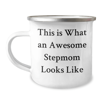 Funny Stepmom Gifts from Friends for Awesome Stepmoms on Graduation - This Is What An Awesome Stepmom Looks Like, Camping Mug - Victory Thru Vision 