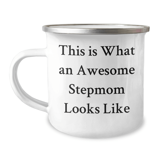 Funny Stepmom Gifts from Friends for Awesome Stepmoms on Graduation - This Is What An Awesome Stepmom Looks Like, Camping Mug - Victory Thru Vision 
