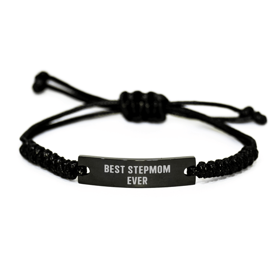 Funny Stepmom Gifts from Men - Best Stepmom Ever Rope Bracelet for Graduation Unique Gifts for Her - Victory Thru Vision