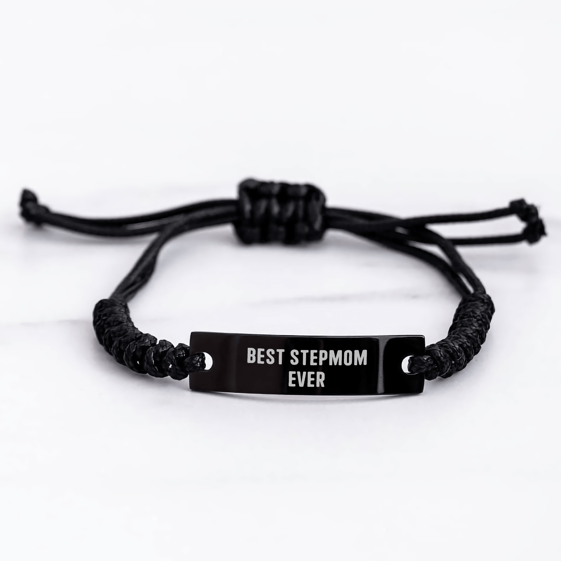Funny Stepmom Gifts from Men - Best Stepmom Ever Rope Bracelet for Graduation Unique Gifts for Her - Victory Thru Vision
